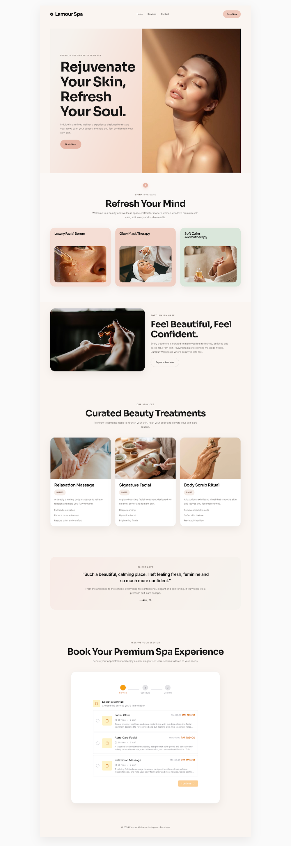 Beauty & Wellness website sample